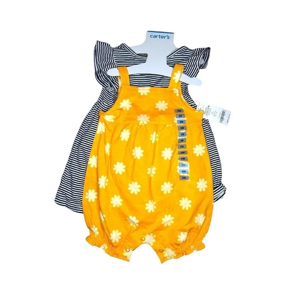 Carter’s Baby/Toddler Girls 2 Pack Dress & Romper Set Sizes 3M, 9M & 24M - Picture 5 of 10